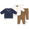 G10993TOD: Boys Knitted Jumper, Shirt With Bow Tie & Pant Outfit (2-4 Years)
